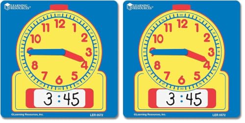 Image of Learning Resources Write and Wipe Student Clocks (Pack of 2)