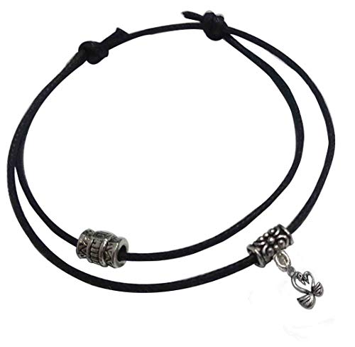 GURJARI JEWELLERS Adjustable Black Thread Anklet with Oxidised Beads For Girls