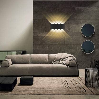 Image of BLISSBELLS Wall UP Down Left Right LED Wall Light, / Dining Hall /Fancy Light for Living Room, Aluminum Black Die Outdoor Exterior