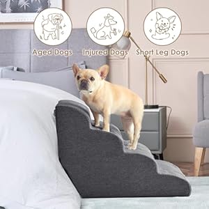   EHEYCIGA-Curved-Dog-Stairs-for-High-Beds-197-H-4-Step-Dog-Steps-for-Small-Dogs-and-Cats-Pet-Stairs-for-High-Bed-Climbing-Non-Slip-Balanced-Pet-Step-Indoor-Grey