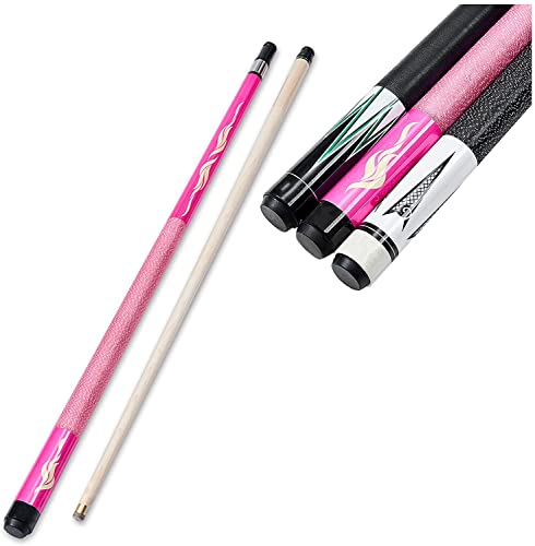 Taco de Pool 147 cm con empuñadura de lino color rosa miniatura 1
