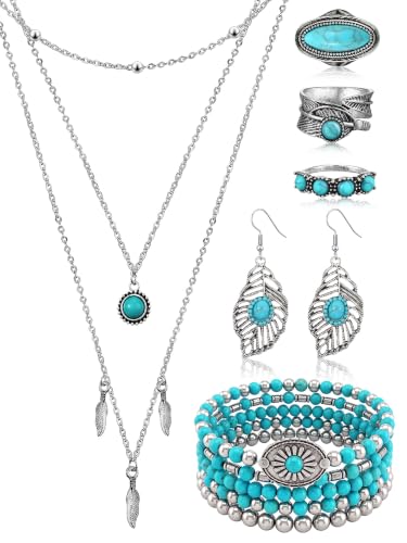 Image of Ecally Western Turquoise Jewelry Set for Women