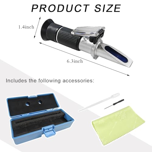 Image of DXNQ 4-in-1 DEF Antifreeze Coolant Refractometer with ATC, Hand-Held AdBlue Coolant Tester Refractometer with Storage Box, Freezing Point Meter for Automobile Antifreeze System