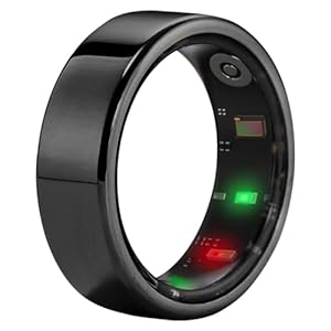 AMOVAN Smart Ring Health Tracker, Fitness Sleep Heart Rate Blood Oxygen Tracker Smart Ring, Water Resistant Bluetooth Fitness Tracker Rings