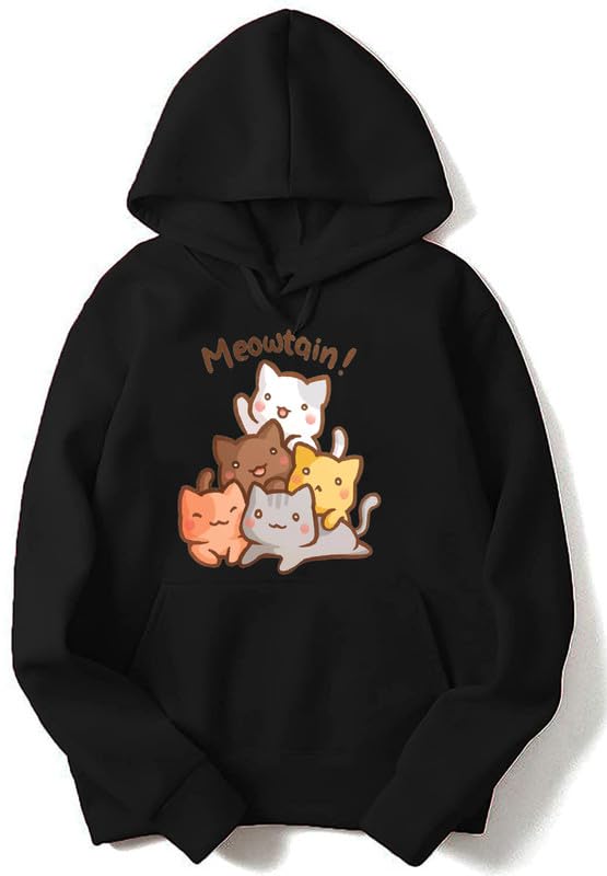 Image of Cute Cat Hoodie Women Anime Causal Stylish Black Blue red Pink Lavender Maroon Peach Girl 499 599 Under