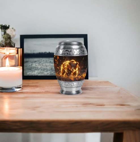 Image of Bear Urn - Small Urns for Human Ashes - Funeral Urns for Human Ashes Adult - Urns for Ashes Adult Male - Cremation Urns for Men - (3 inch Pack of 1)