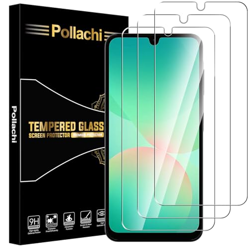 Pollachi [3 Pezzi Vetro Temperato per Samsung Galaxy A26 5G,Durezza 9H Anti Graffio,Anti-Impronte Senza Bolle,Pellicola Protettiva per Samsung A26 5G