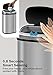 50 Liter/13 Gallon Kitchen Trash Can with Lid, Automatic Trash Can Stainless Steel Garbage Can with Mute Designed, Touchless Trash Can Motion Sensor Trash Can for Kitchen Bedroom Office Bathroom