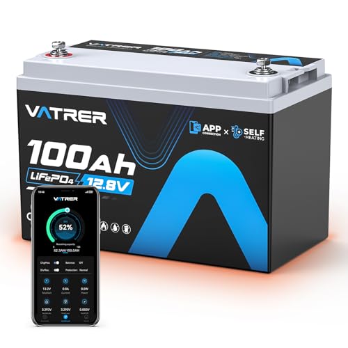 Image of 12.8V 100AH Group 31 LiFePO4 Lithium Battery with Self-Heating & APP Monitoring, Built-in 100A BMS, High Temp Cutoff, Low Temp Charging, 5000+ Cycles, Perfect for RV /Camping,Off-Grid,Solar
