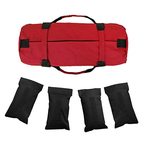 Saco de arena fitness regulable para levantamiento de pesas y entrenamiento de fuerza rojo