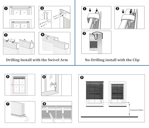 Persianas venecianas de aluminio de 110x130 cm, ideales para renovar tu baño u oficina 7