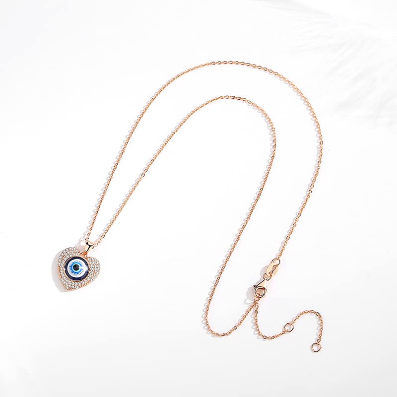 Collier mauvais œil bleu en argent 925 pour femme chic