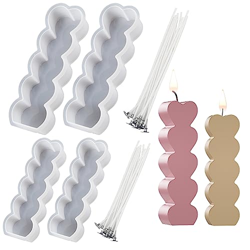 Silicone Resin Molds Candle Molds for Candle Making Attuslla Heart-Shaped Candle Silicone Molds for DIY Crafts Handmade Home Decor (Style 1)