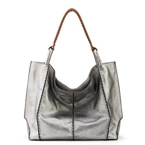 The Sak Los Feliz Large Tote Bag - Premium Leather Handbag With Stylish Design For Everyday Travel Beach Bag - Roomy Durable Lined Purse With Shoulder Bag Strap Zipper Pocket