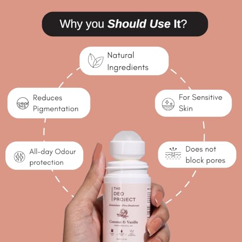 Image of Coconut & Vanilla Natural Roll On | Alcohol & Aluminium-Free | Prevents Odour, Reduces Pigmentation, Long Lasting | Suitable for Sensitive Skin | Vegan | Unisex - 50ML