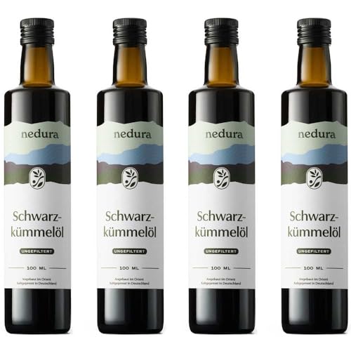 nedura® Schwarzkümmelöl kaltgepresst mit hohem Thymochinongehalt - 100% naturrein, zertifiziert - täglich frisch & schonend gepresst - direkt aus eigener Ölmanufaktur
