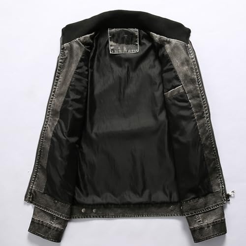 Chaqueta de cuero para moto para hombre, tamaño 7X-Large miniatura 2