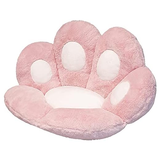 QDPJ Katttassar stolkudde söt sittdyna mjuk sittdyna katt paw sittdyna för kontorsstol Lazy soffkudde mjuk mysig stolkudde kontor varm sittdyna säng tatami golvkudde (rosa)
