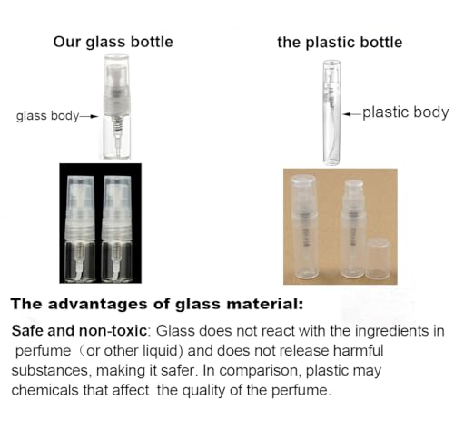 Elfenstall- 30pcs Mini Clear 2ml 5/8Dram Atomizer Vial Glass bottle Spray Refillable Perfume Empty Sample Bottle Clean Cloth Free 3ML Pipette for Travel Party4