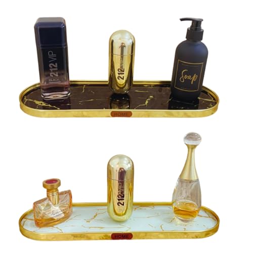 Bandeja Oval Decorativa de Vidro Decoração Multiuso Banheiro Sala Lavabo (Branca)