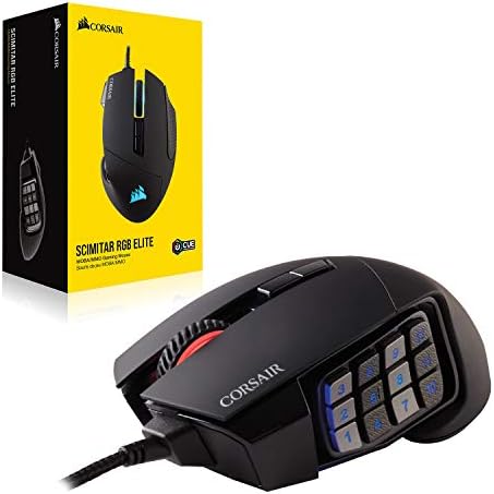 Corsair Scimitar RGB Elite Wired MOBA/MMO Gaming Mouse – 18,000 DPI – 17 Programmable Buttons – iCUE Compatible – PC, Mac, PS5, PS4, Xbox – Black — view 7