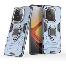 Smartphone Back Case Case Compatible with Vivo iQOO Z9s Pro with Stand,Rugged Kickstand Protective Shockproof Bumper Cover with Holder [Adjustable & Foldable] Phone Case Cover BundlesBlue