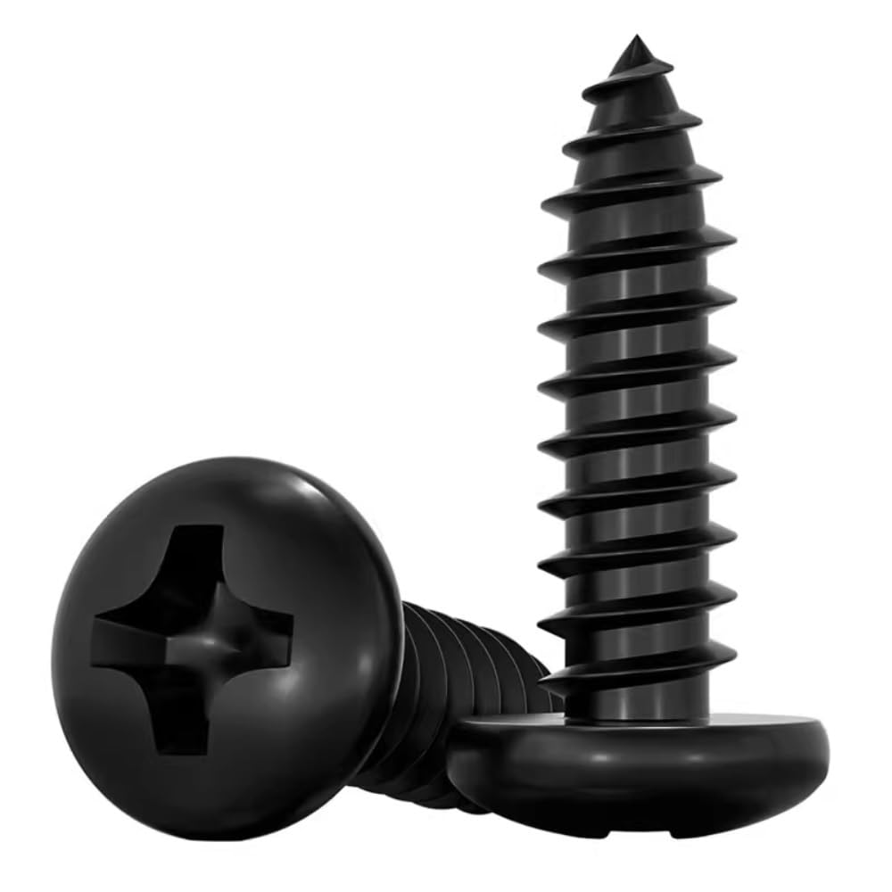 Viti autofilettanti, 50 Viti autofilettanti a Testa cilindrica in Acciaio Inossidabile 304 Nero(20mm,M2.3)