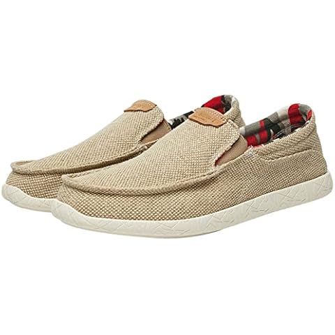 Momuk Men's Slip on Shoes Cloth Boat Shoes Fashion Casual Loafers for Outdoor Daily Activities Khaki Cover
