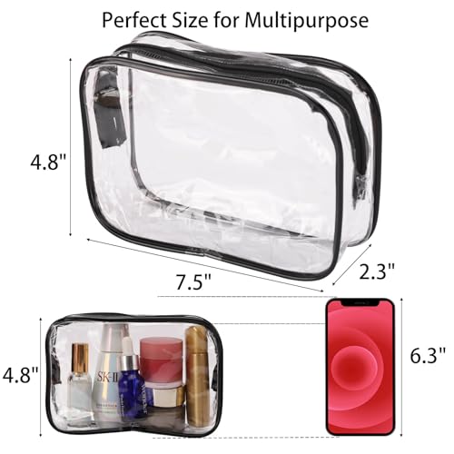 Tbestmax 10 peças de bolsas de cosméticos transparentes pequenas bolsas de maquiagem portáteis à pro
