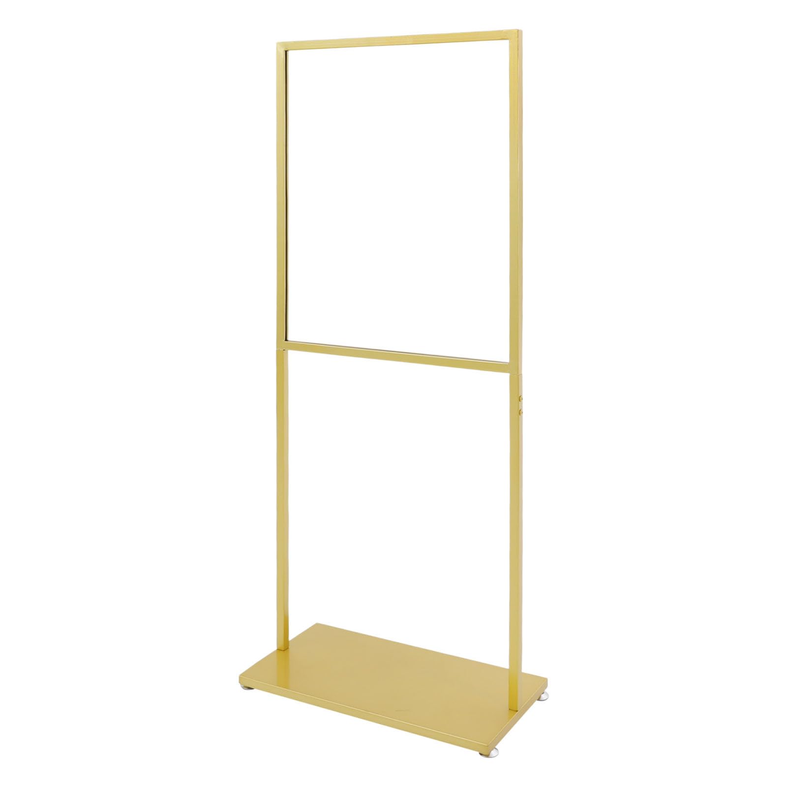 Soporte para póster con marco de metal para exhibición de pie, rectángulo dorado, 56 x 40 x 143 cm, montaje en el suelo, trípode para oficina, escuela, restaurante, publicidad
