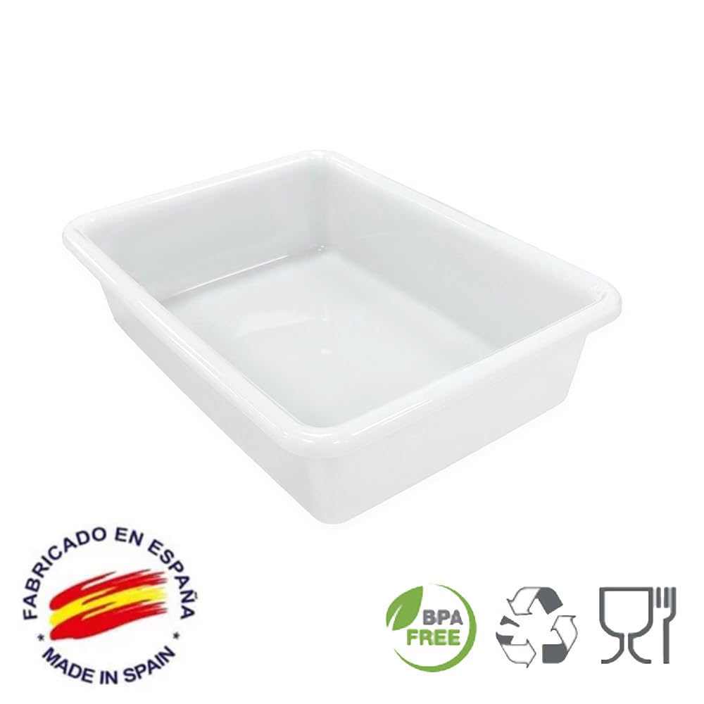 Pack 10 Bandeja Alimentaria Resistente 5,6L Sin BPA Cocinas y Restaurantes | 37x27,5x7,5cm. Sin BPA. Ideal para comedores, colegios, mercados, panaderías, pizzerías y conservación de alimentos.