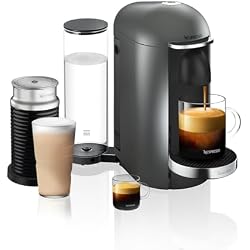 Nespresso Vertuo Plus Deluxe Coffee and Espresso Maker by Breville, Titan with Aeroccino Milk Frother