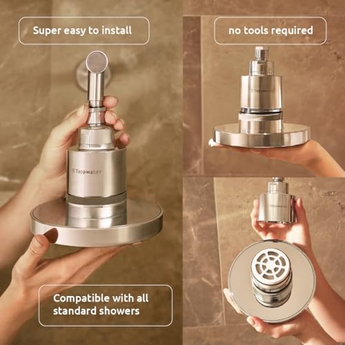 Tappwater ShowerPro Rain SMR – Duschkopf mit Filter. Entfernt 70+ Stoffe. KDF-55 & SMR-Technologie. Für hydratisierte Haut, kräftiges Haar. Hält 6 Monate oder 15.000–30.000 Liter.