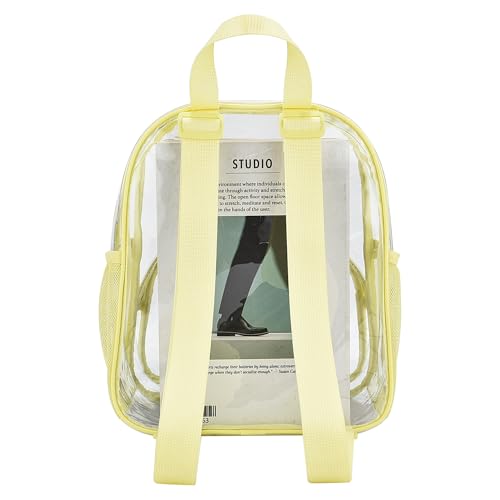 Image of Busiuw Clear Backpack for Stadium Events 12x12x6 with Front Pocket for Concert Sport Fashion Women Backpack Events Work Travel (Yolk Yellow)