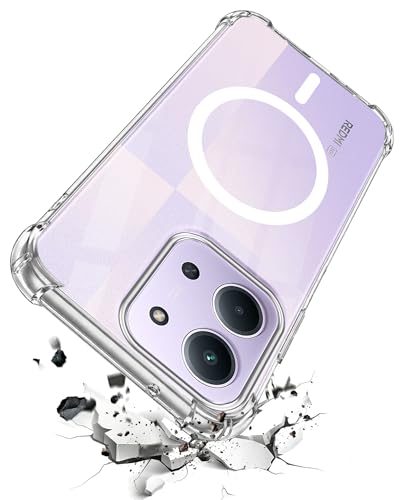 Image of Jkobi Shockproof Crystal-Clear Back Cover for Redmi 15C (Magsafe Wireless Support | Drop & Camera Protection | Hard Polycarbonate)