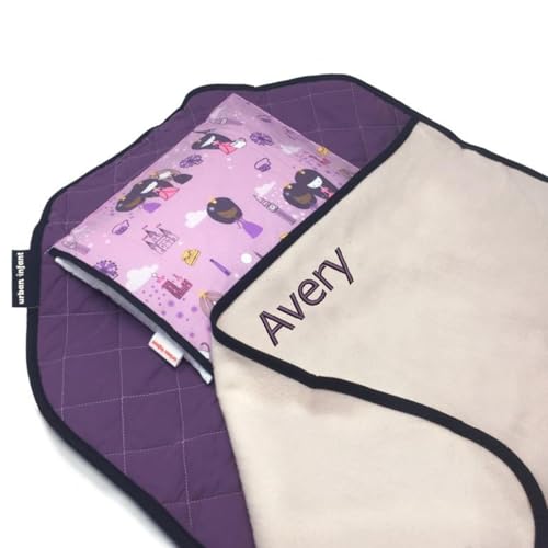 Image of Urban Infant Personalized Tot Cot All-in-One Modern Preschool /Daycare Nap Mat with Washable Pillow and Elastic Straps - Violet