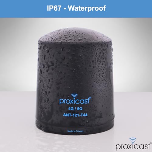 Image of Proxicast 4x4 MIMO 4G /5G Cellular Antenna - Low Profile Vandal Resistant IP67 Omni Through Hole Mount - 2ft Coax - Black - Compatible with Cisco, Cradlepoint, Digi, Peplink, Sierra (ANT-121-T44-B-02)