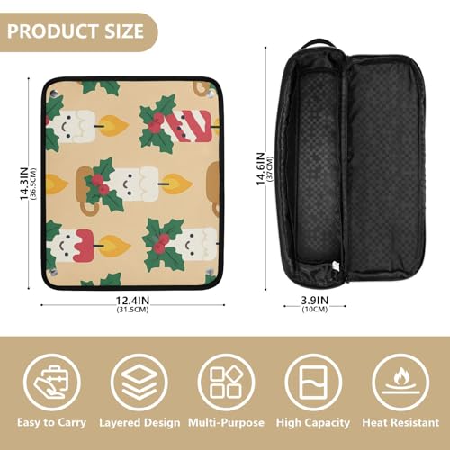 GuoChe Hair Tools Travel Bag with Heat Resistant Mat Christmas Candles Pattern miniatura 4