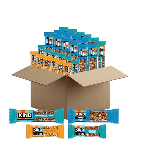 KIND Bar Variety Pack, (6) Dark Chocolate Nuts & Sea Salt, (5) Caramel Almond Sea Salt Mini, (5) Dark Chocolate Nuts & Sea Salt Mini, (10) Chewy Chocolate Chip - image 1