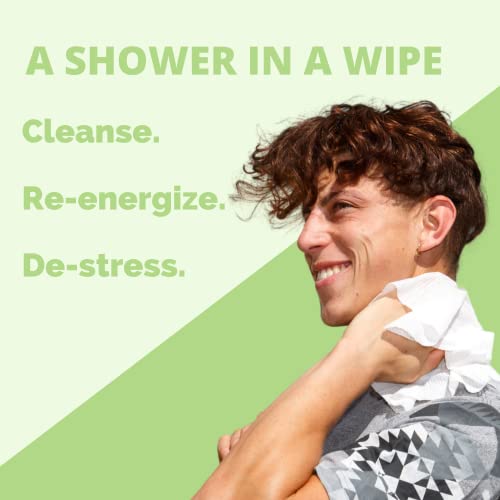 Hypergo Full-Body Rinse-Free Hypoallergenic Biodegradable Bathing Wipes –All Natural, Refreshing Anytime Anywhere, Post Workout, Camping, Travel, Daily Life, 12”X12” X-Large Cucumber, Pack Of 1 #TOP2