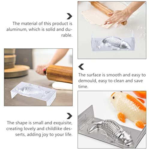 Hemoton Cupcake Toppers Cupcake Toppers Metal Cooking 3D Fish- Shaped Kitchen Baking Mould Diy Cake For Pie Pasta Rice Mooncake Party Decoration Fish Shaped Cake Mold Carp Shape Rice Cake Mold #TOP2