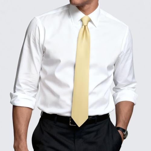 Image of Hi-Tie Men's Extra Long Solid Satin Tie Set 63 Inch /70 Inch Formal Necktie