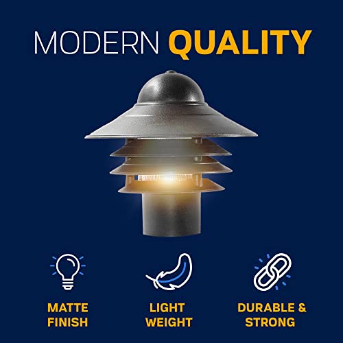 Kastlite Black Nautical Post Walkway Lamp | 10" High Outdoor Coastal Fixture | Fits 3" Posts | Ul Listed #TOP2