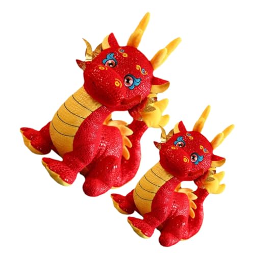 Poupées peluche dragon lot de 2 pour réussir votre décoration de fête chinoise à la maison