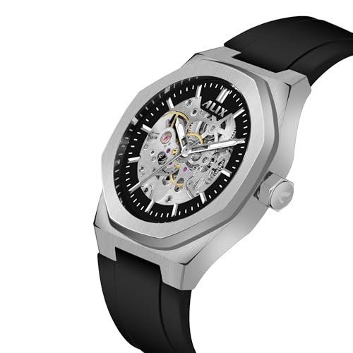 Image of ALIX Men's Mechanical Automatic Skeleton Self-Winding Water Resistant Analog Watch