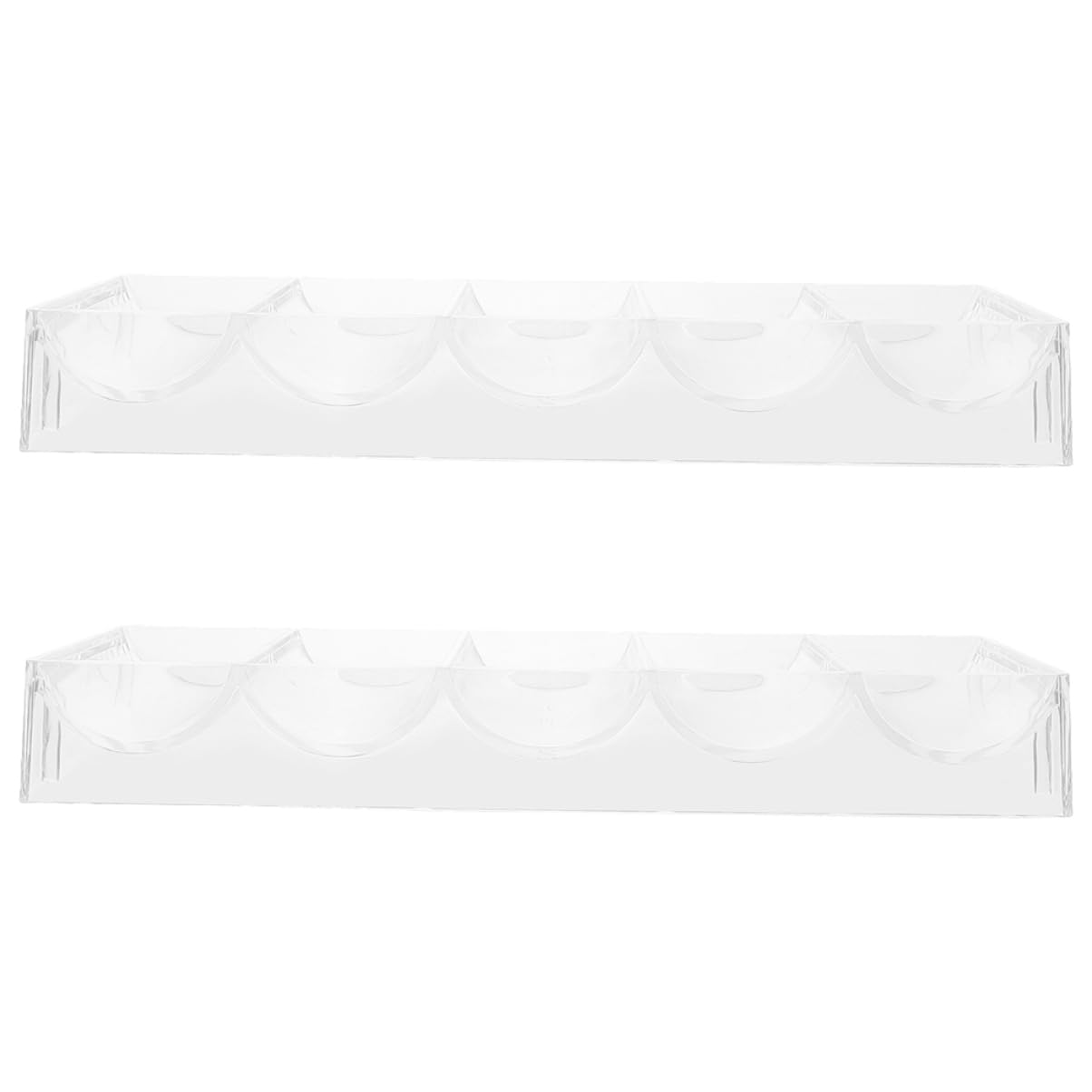 Yardwe 2pcs Transparent Poker Chip Organizer Tray Storage Holder with Multi Grid Design for Easy Classification and Access Wear Resistant Poker Chip Storage Accessories