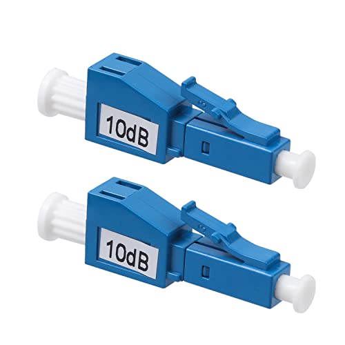 Fyboptwu - 2Packs 10Db Lc Singlemode Fiber Attenuator 10Db Lc/Upc Sm Single Mode Fixed Fiber Optic Attenuator Lc Male To Lc Female Adapter #TOP18