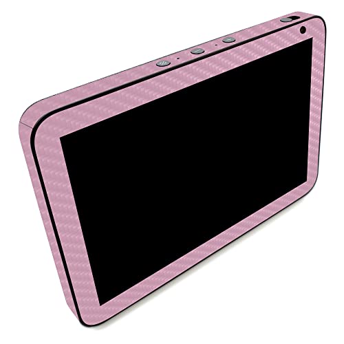 Image of MightySkins Carbon Fiber Skin Compatible with Amazon Echo Show 8 (Gen 2) - Solid Pink | Protective, Durable Textured Carbon Fiber Finish | Easy to Apply | Made in The USA