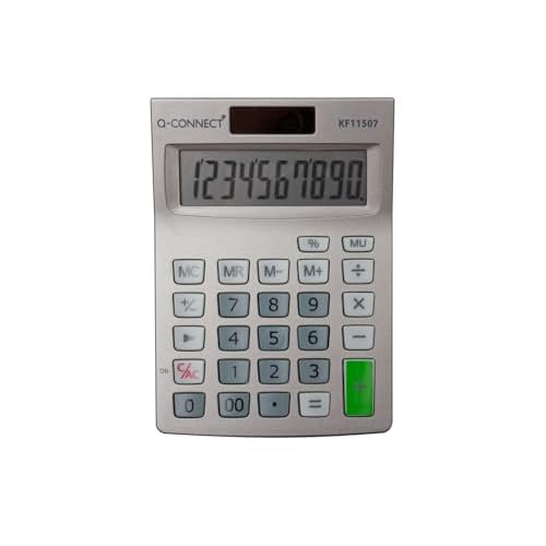 Desktop Calculator Q-CONNECT 10-digit 102×140 Mm Grey/Office Appliances And Machines/Type-10-digit Display/Kind-Dual Power Supply System/Material-Plastic/Colour-Grey/Size-N/D