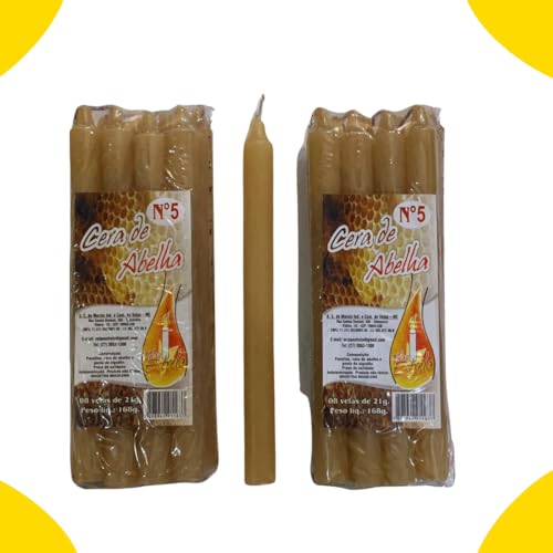 Kit 40 Velas Com Cera De Abelha Natural, 16 Cm Altura x 1,4 cm Diâmetro, Aroma Natural de Mel, Palit